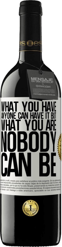 39,95 € | Red Wine RED Edition MBE Reserve What you have anyone can have it, but what you are nobody can be White Label. Customizable label Reserve 12 Months Harvest 2016 Tempranillo