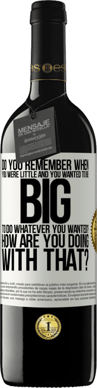 39,95 € | Red Wine RED Edition MBE Reserve do you remember when you were little and you wanted to be big to do whatever you wanted? How are you doing with that? White Label. Customizable label Reserve 12 Months Harvest 2015 Tempranillo