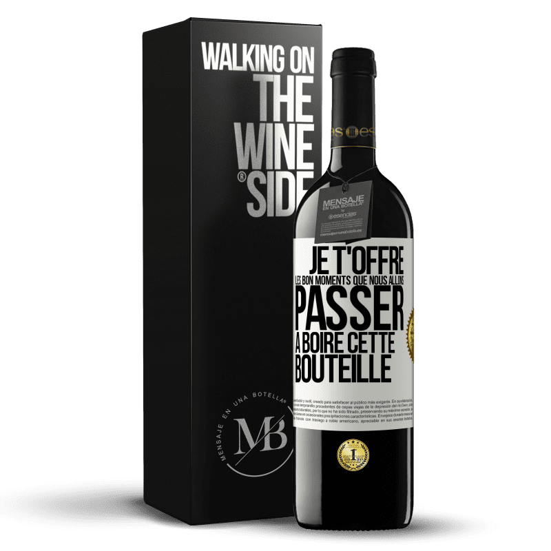 39,95 € Envoi gratuit | Vin rouge Édition RED MBE Réserve Je t'offre les bon moments que nous allons passer à boire cette bouteille Étiquette Blanche. Étiquette personnalisable Réserve 12 Mois Récolte 2015 Tempranillo