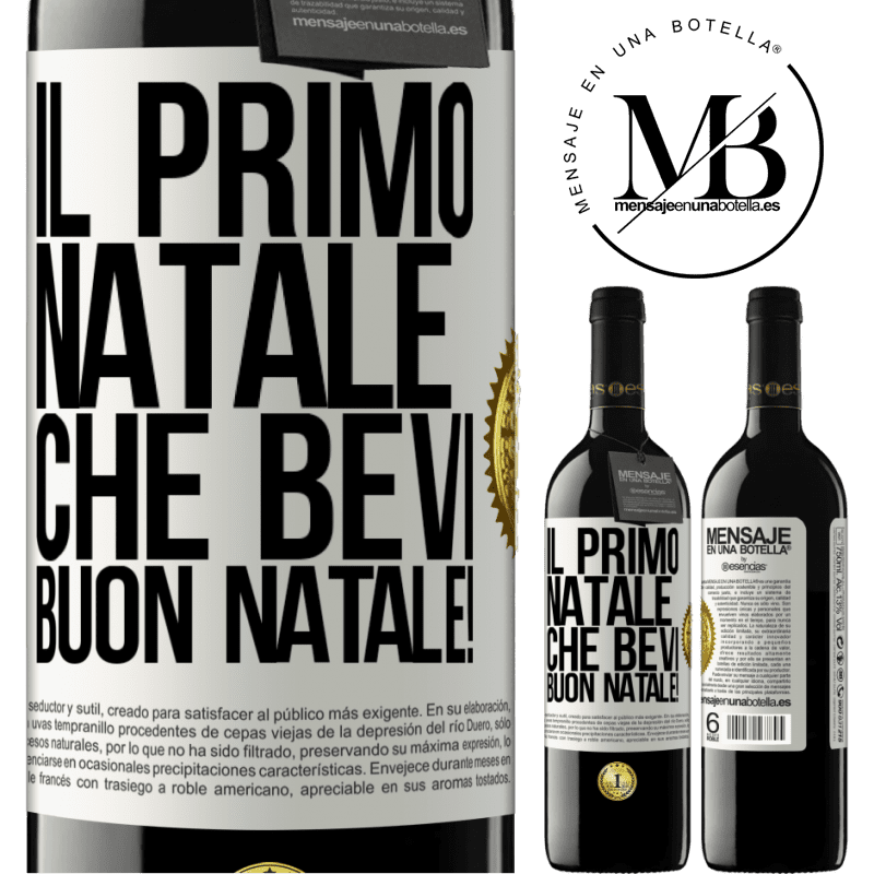 39,95 € Spedizione Gratuita | Vino rosso Edizione RED MBE Riserva Il primo Natale che bevi. Buon natale! Etichetta Bianca. Etichetta personalizzabile Riserva 12 Mesi Raccogliere 2015 Tempranillo