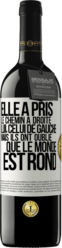 «Elle a pris le chemin à droite, lui, celui de gauche. Mais ils ont oublié que le monde est rond» Édition RED MBE Réserve