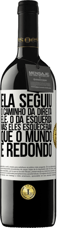 «Ela seguiu o caminho da direita, ele, o da esquerda. Mas eles esqueceram que o mundo é redondo» Edição RED MBE Reserva