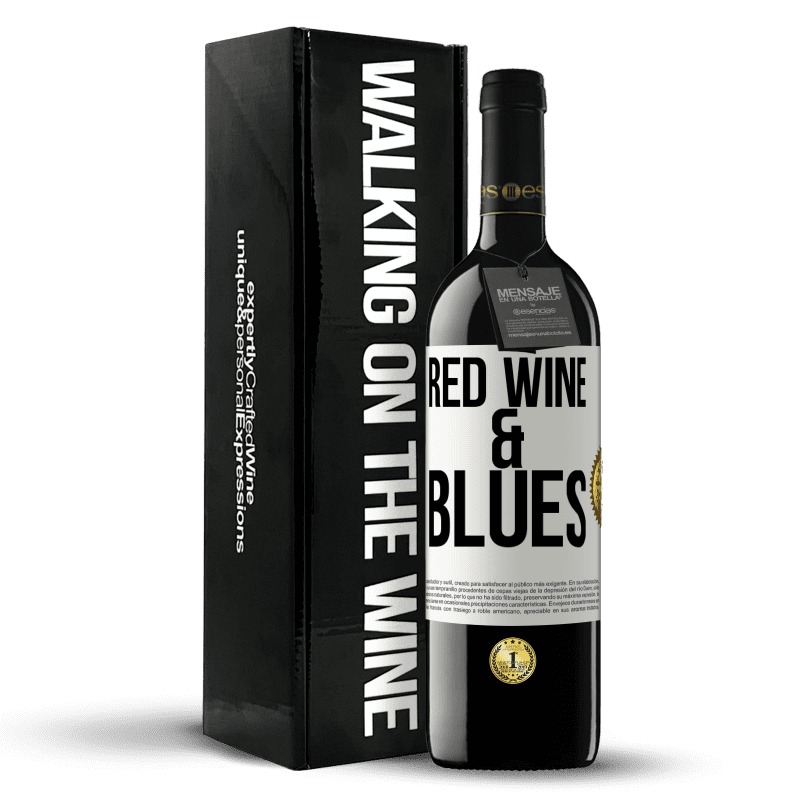 39,95 € Envío gratis | Vino Tinto Edición RED MBE Reserva Red wine & Blues Etiqueta Blanca. Etiqueta personalizable Reserva 12 Meses Cosecha 2016 Tempranillo
