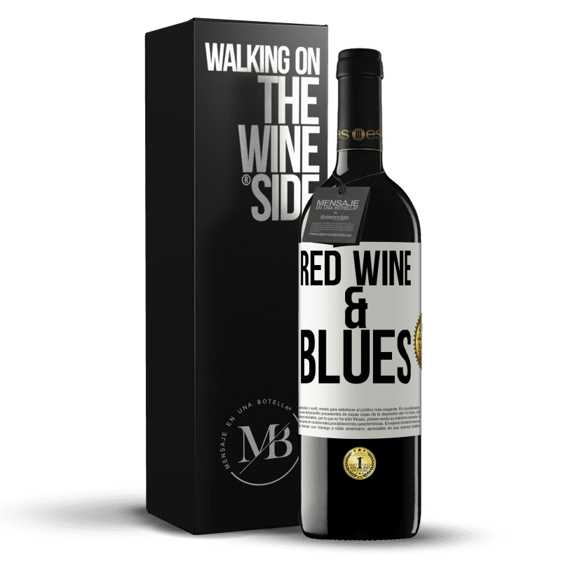39,95 € Envio grátis | Vinho tinto Edição RED MBE Reserva Red wine & Blues Etiqueta Branca. Etiqueta personalizável Reserva 12 Meses Colheita 2016 Tempranillo