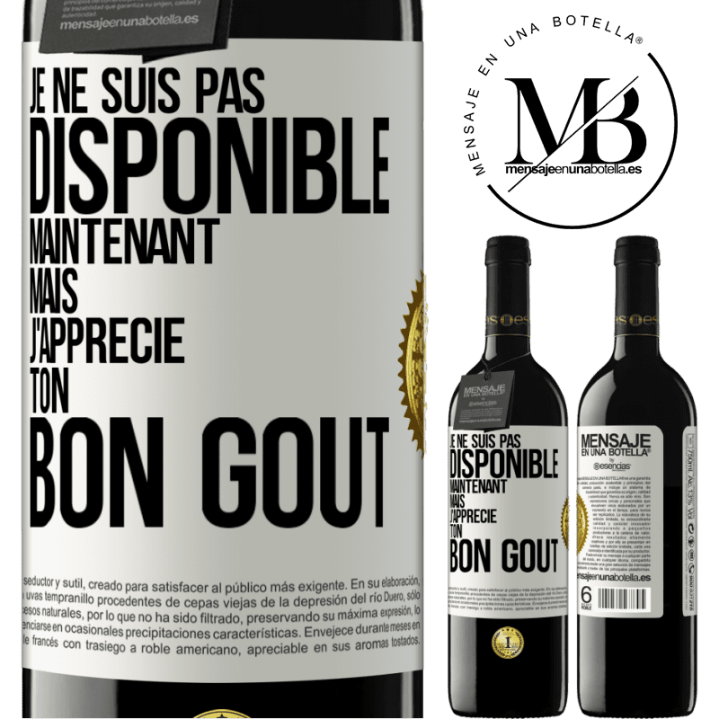 39,95 € Envoi gratuit | Vin rouge Édition RED MBE Réserve Je ne suis pas disponible maintenant, mais j'apprécie ton bon goût Étiquette Blanche. Étiquette personnalisable Réserve 12 Mois Récolte 2015 Tempranillo