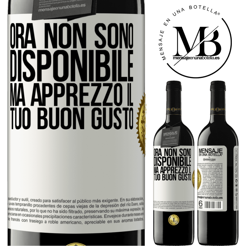 39,95 € Spedizione Gratuita | Vino rosso Edizione RED MBE Riserva Ora non sono disponibile, ma apprezzo il tuo buon gusto Etichetta Bianca. Etichetta personalizzabile Riserva 12 Mesi Raccogliere 2015 Tempranillo