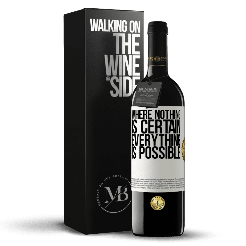 39,95 € Free Shipping | Red Wine RED Edition MBE Reserve Where nothing is certain, everything is possible White Label. Customizable label Reserve 12 Months Harvest 2014 Tempranillo