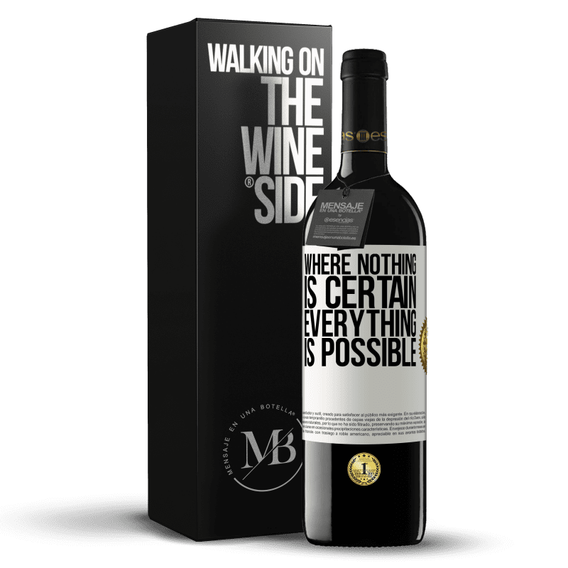 39,95 € Free Shipping | Red Wine RED Edition MBE Reserve Where nothing is certain, everything is possible White Label. Customizable label Reserve 12 Months Harvest 2015 Tempranillo