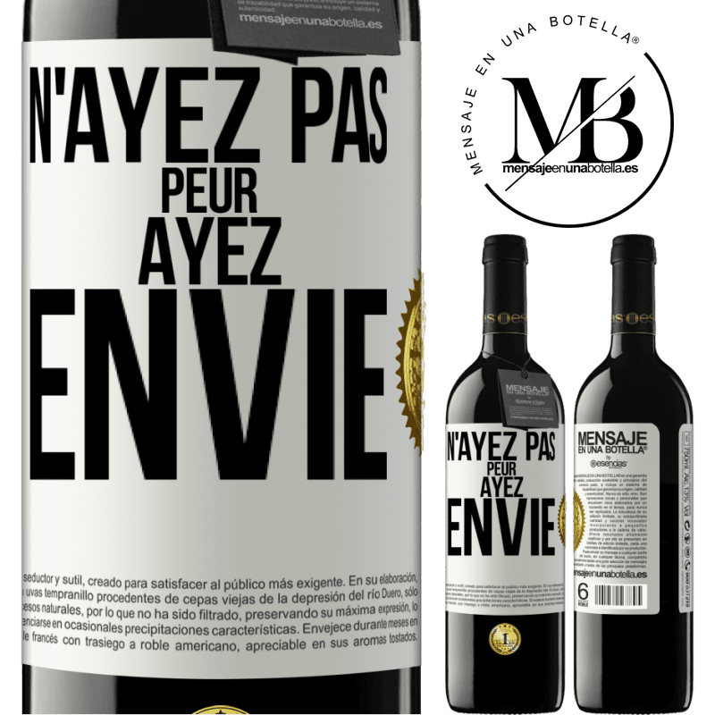 39,95 € Envoi gratuit | Vin rouge Édition RED MBE Réserve N'ayez pas peur. Ayez envie Étiquette Blanche. Étiquette personnalisable Réserve 12 Mois Récolte 2014 Tempranillo