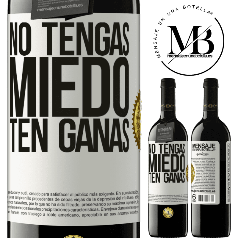 39,95 € Envío gratis | Vino Tinto Edición RED MBE Reserva No tengas miedo. Ten ganas Etiqueta Blanca. Etiqueta personalizable Reserva 12 Meses Cosecha 2016 Tempranillo