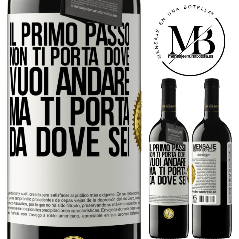 39,95 € Spedizione Gratuita | Vino rosso Edizione RED MBE Riserva Il primo passo non ti porta dove vuoi andare, ma ti porta da dove sei Etichetta Bianca. Etichetta personalizzabile Riserva 12 Mesi Raccogliere 2015 Tempranillo