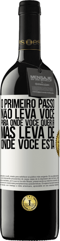 39,95 € Envio grátis | Vinho tinto Edição RED MBE Reserva O primeiro passo não leva você para onde você quer ir, mas leva de onde você está Etiqueta Branca. Etiqueta personalizável Reserva 12 Meses Colheita 2016 Tempranillo