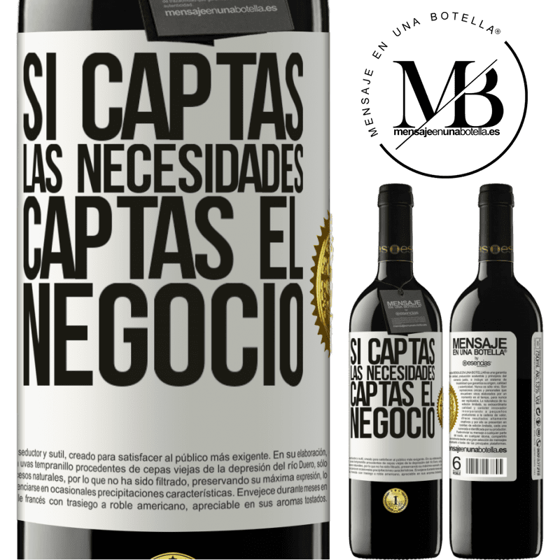 39,95 € Envío gratis | Vino Tinto Edición RED MBE Reserva Si captas las necesidades, captas el negocio Etiqueta Blanca. Etiqueta personalizable Reserva 12 Meses Cosecha 2015 Tempranillo