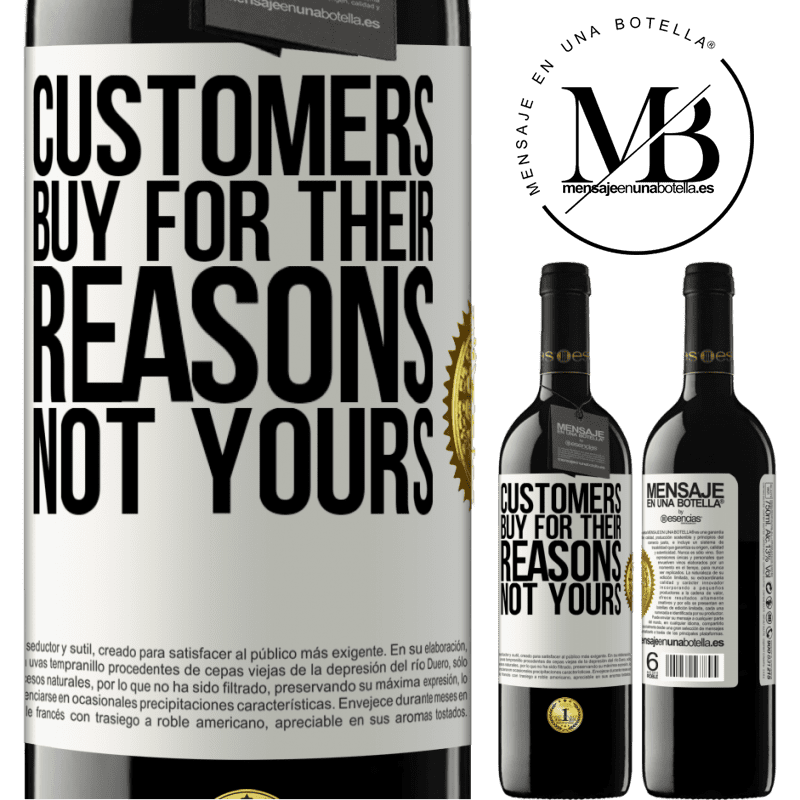 24,95 € Free Shipping | Red Wine RED Edition Crianza 6 Months Customers buy for their reasons, not yours White Label. Customizable label Aging in oak barrels 6 Months Harvest 2019 Tempranillo
