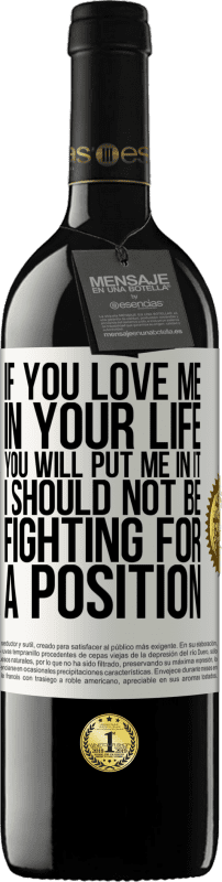 39,95 € | Red Wine RED Edition MBE Reserve If you love me in your life, you will put me in it. I should not be fighting for a position White Label. Customizable label Reserve 12 Months Harvest 2016 Tempranillo