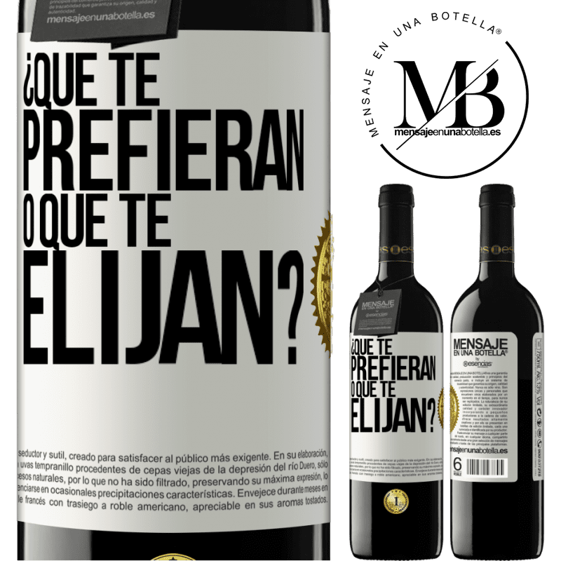 39,95 € Envío gratis | Vino Tinto Edición RED MBE Reserva ¿Que te prefieran, o que te elijan? Etiqueta Blanca. Etiqueta personalizable Reserva 12 Meses Cosecha 2016 Tempranillo