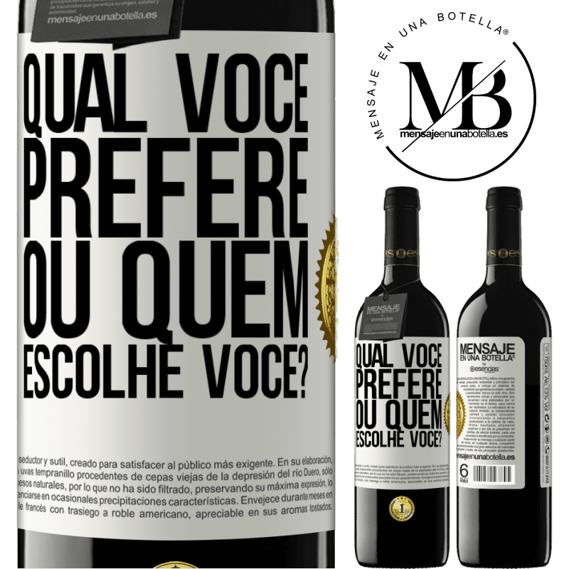 39,95 € Envio grátis | Vinho tinto Edição RED MBE Reserva qual você prefere, ou quem escolhe você? Etiqueta Branca. Etiqueta personalizável Reserva 12 Meses Colheita 2016 Tempranillo