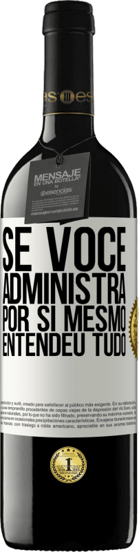 39,95 € Envio grátis | Vinho tinto Edição RED MBE Reserva Se você administra por si mesmo, entendeu tudo Etiqueta Branca. Etiqueta personalizável Reserva 12 Meses Colheita 2016 Tempranillo