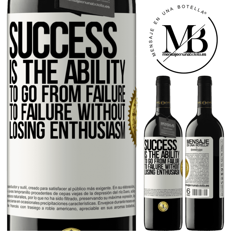 39,95 € Free Shipping | Red Wine RED Edition MBE Reserve Success is the ability to go from failure to failure without losing enthusiasm White Label. Customizable label Reserve 12 Months Harvest 2014 Tempranillo