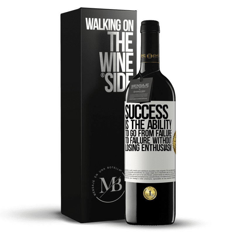 39,95 € Free Shipping | Red Wine RED Edition MBE Reserve Success is the ability to go from failure to failure without losing enthusiasm White Label. Customizable label Reserve 12 Months Harvest 2014 Tempranillo