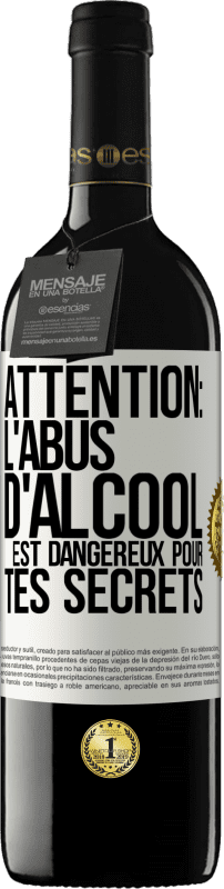 39,95 € Envoi gratuit | Vin rouge Édition RED MBE Réserve Attention: L'abus d'alcool est dangereux pour tes secrets Étiquette Blanche. Étiquette personnalisable Réserve 12 Mois Récolte 2015 Tempranillo