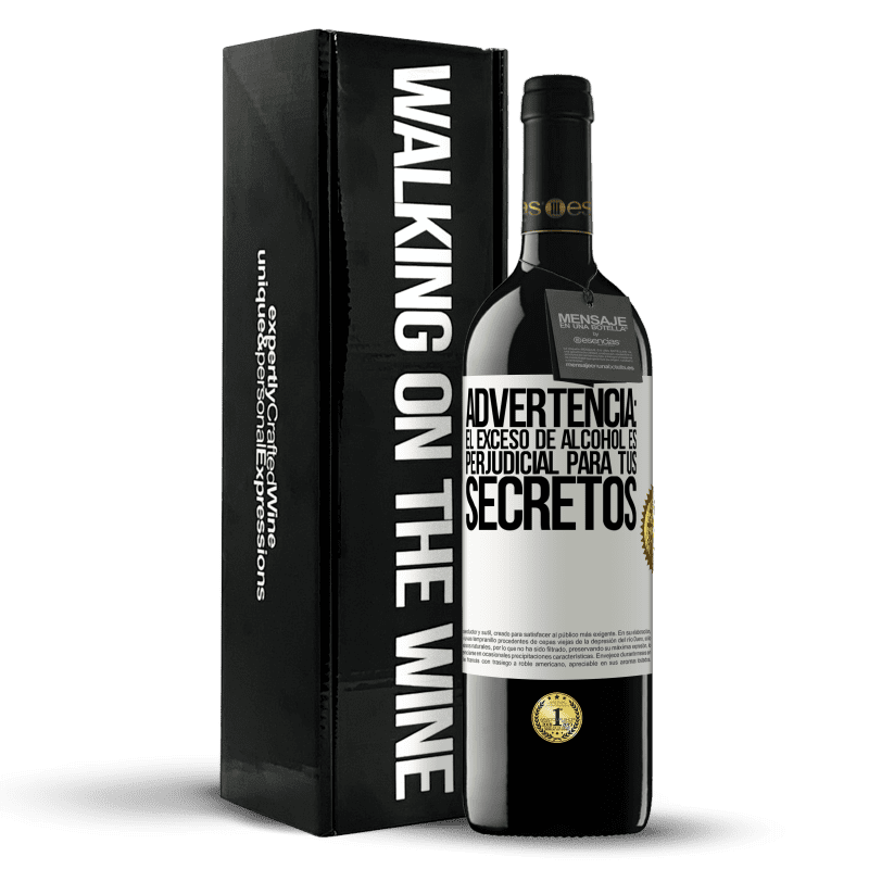 39,95 € Envío gratis | Vino Tinto Edición RED MBE Reserva Advertencia: El exceso de alcohol es perjudicial para tus secretos Etiqueta Blanca. Etiqueta personalizable Reserva 12 Meses Cosecha 2015 Tempranillo