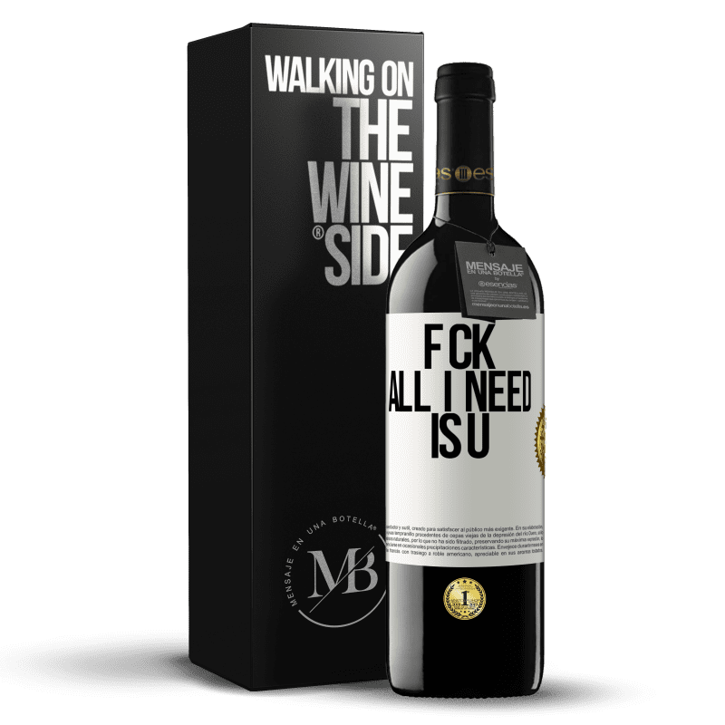 39,95 € Spedizione Gratuita | Vino rosso Edizione RED MBE Riserva F CK. All I need is U Etichetta Bianca. Etichetta personalizzabile Riserva 12 Mesi Raccogliere 2015 Tempranillo