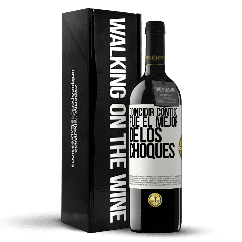 39,95 € Envío gratis | Vino Tinto Edición RED MBE Reserva Coincidir contigo fue el mejor de los choques Etiqueta Blanca. Etiqueta personalizable Reserva 12 Meses Cosecha 2016 Tempranillo