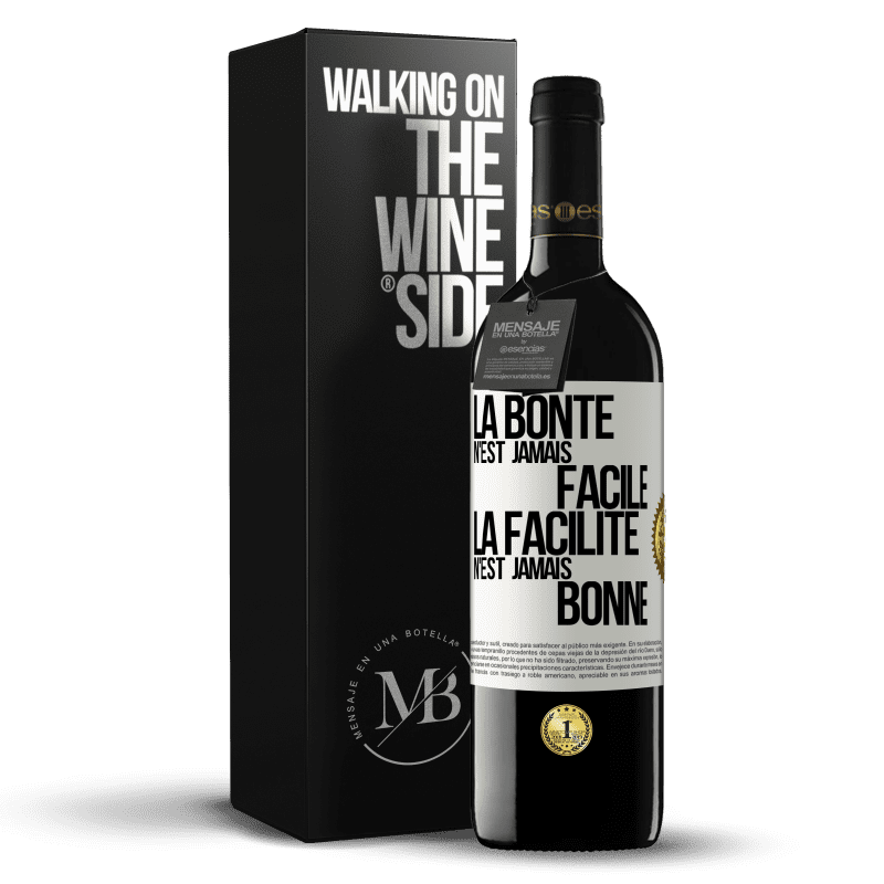 39,95 € Envoi gratuit | Vin rouge Édition RED MBE Réserve La bonté n'est jamais facile. La facilité n'est jamais bonne Étiquette Blanche. Étiquette personnalisable Réserve 12 Mois Récolte 2015 Tempranillo