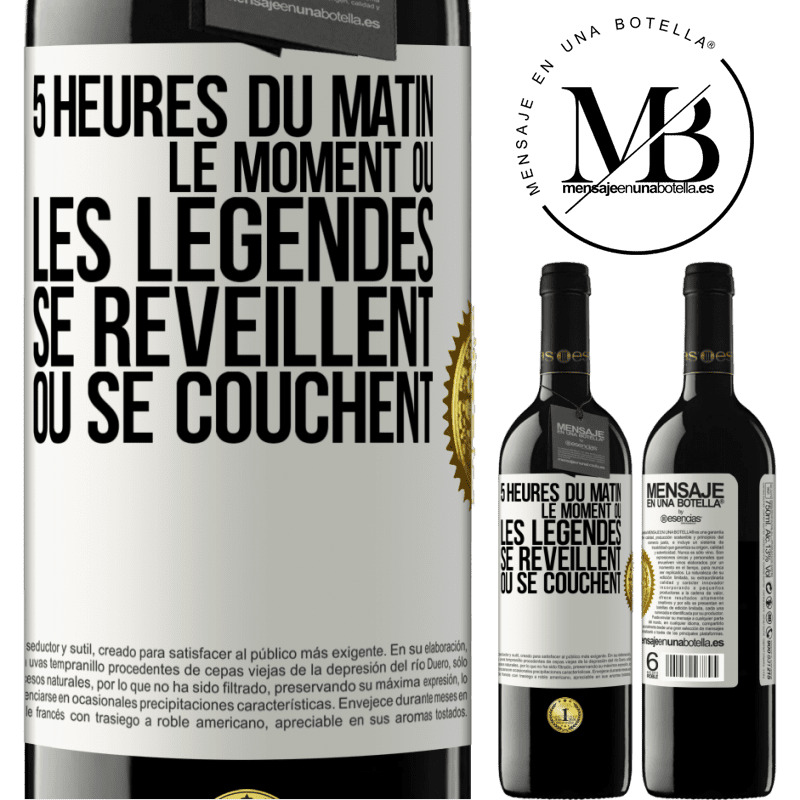 39,95 € Envoi gratuit | Vin rouge Édition RED MBE Réserve 5 heures du matin. Le moment où les légendes se réveillent ou se couchent Étiquette Blanche. Étiquette personnalisable Réserve 12 Mois Récolte 2015 Tempranillo
