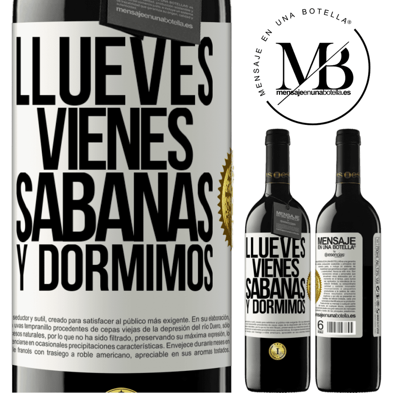 24,95 € Free Shipping | Red Wine RED Edition Crianza 6 Months Llueves, vienes, sábanas y dormimos White Label. Customizable label Aging in oak barrels 6 Months Harvest 2019 Tempranillo