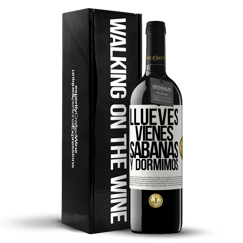 39,95 € Envío gratis | Vino Tinto Edición RED MBE Reserva Llueves, vienes, sábanas y dormimos Etiqueta Blanca. Etiqueta personalizable Reserva 12 Meses Cosecha 2016 Tempranillo