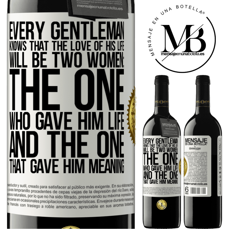 24,95 € Free Shipping | Red Wine RED Edition Crianza 6 Months Every gentleman knows that the love of his life will be two women: the one who gave him life and the one that gave him White Label. Customizable label Aging in oak barrels 6 Months Harvest 2019 Tempranillo