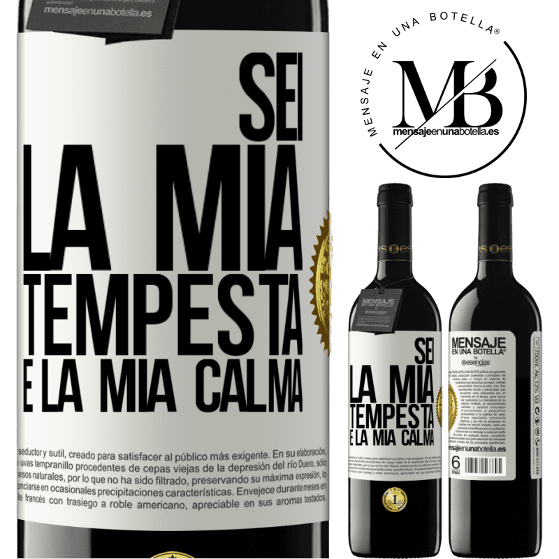 39,95 € Spedizione Gratuita | Vino rosso Edizione RED MBE Riserva Sei la mia tempesta e la mia calma Etichetta Bianca. Etichetta personalizzabile Riserva 12 Mesi Raccogliere 2014 Tempranillo