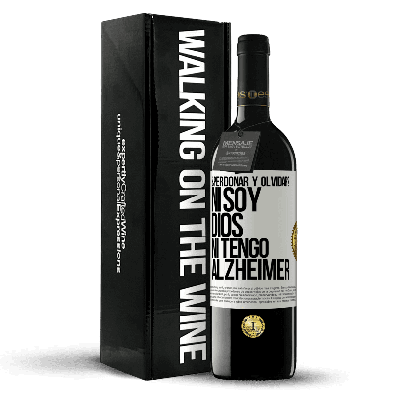 39,95 € Envío gratis | Vino Tinto Edición RED MBE Reserva ¿Perdonar y olvidar? Ni soy Dios, ni tengo alzheimer Etiqueta Blanca. Etiqueta personalizable Reserva 12 Meses Cosecha 2015 Tempranillo