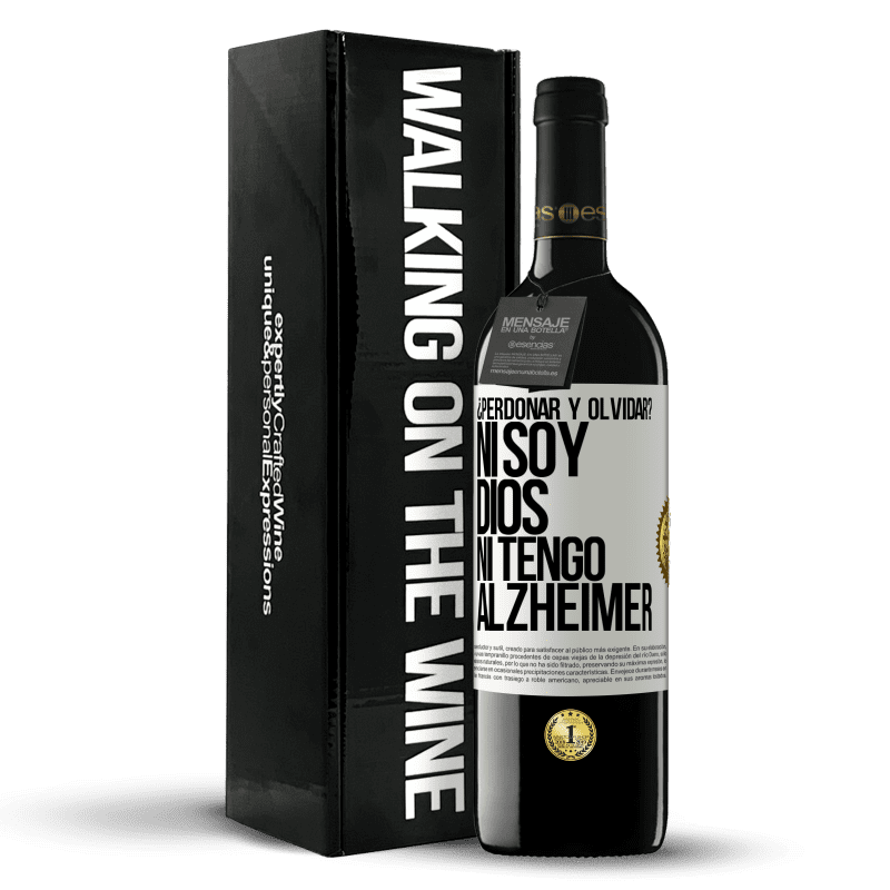 39,95 € | Vino Tinto Edición RED MBE Reserva ¿Perdonar y olvidar? Ni soy Dios, ni tengo alzheimer Etiqueta Blanca. Etiqueta personalizable Reserva 12 Meses Cosecha 2016 Tempranillo