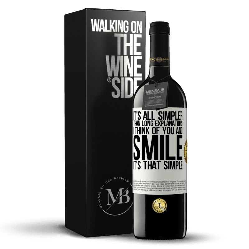 39,95 € Free Shipping | Red Wine RED Edition MBE Reserve It's all simpler than long explanations. I think of you and smile. It's that simple White Label. Customizable label Reserve 12 Months Harvest 2015 Tempranillo