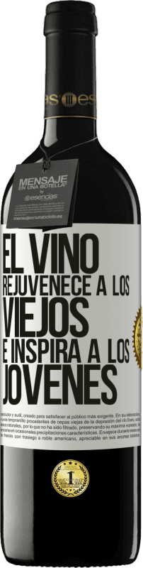 39,95 € Envío gratis | Vino Tinto Edición RED MBE Reserva El vino rejuvenece a los viejos e inspira a los jóvenes Etiqueta Blanca. Etiqueta personalizable Reserva 12 Meses Cosecha 2016 Tempranillo