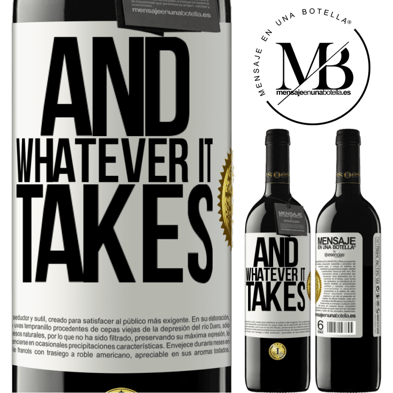 24,95 € Free Shipping | Red Wine RED Edition Crianza 6 Months And whatever it takes White Label. Customizable label Aging in oak barrels 6 Months Harvest 2019 Tempranillo