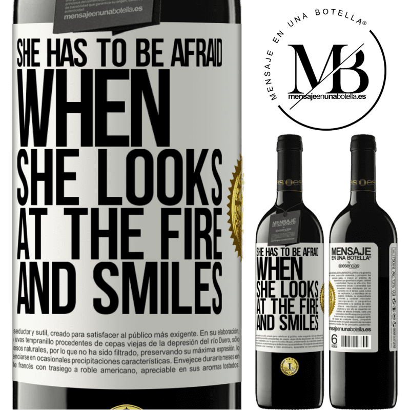 24,95 € Free Shipping | Red Wine RED Edition Crianza 6 Months She has to be afraid when she looks at the fire and smiles White Label. Customizable label Aging in oak barrels 6 Months Harvest 2019 Tempranillo