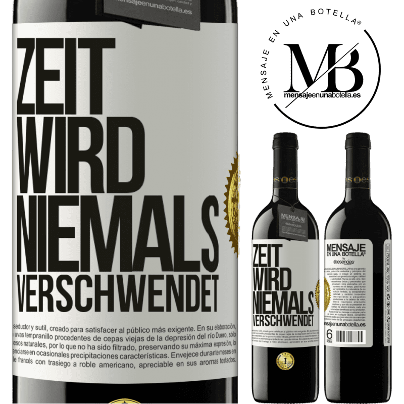 39,95 € Kostenloser Versand | Rotwein RED Ausgabe MBE Reserve Zeit wird niemals verschwendet Weißes Etikett. Anpassbares Etikett Reserve 12 Monate Ernte 2014 Tempranillo