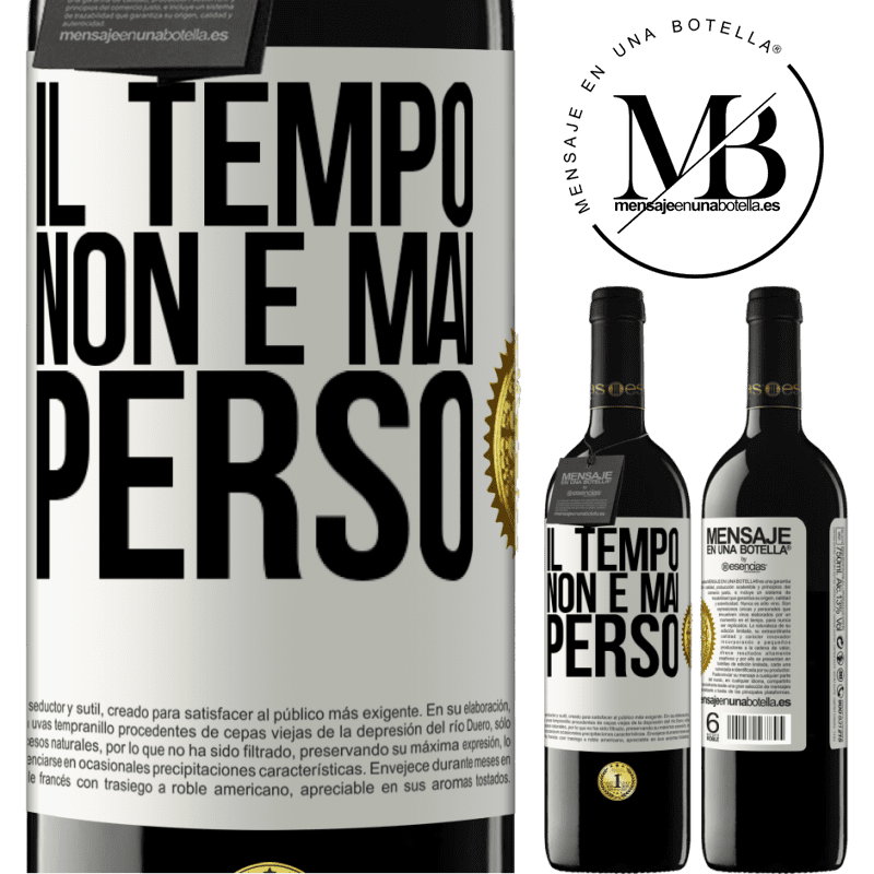 39,95 € Spedizione Gratuita | Vino rosso Edizione RED MBE Riserva Il tempo non è mai perso Etichetta Bianca. Etichetta personalizzabile Riserva 12 Mesi Raccogliere 2014 Tempranillo