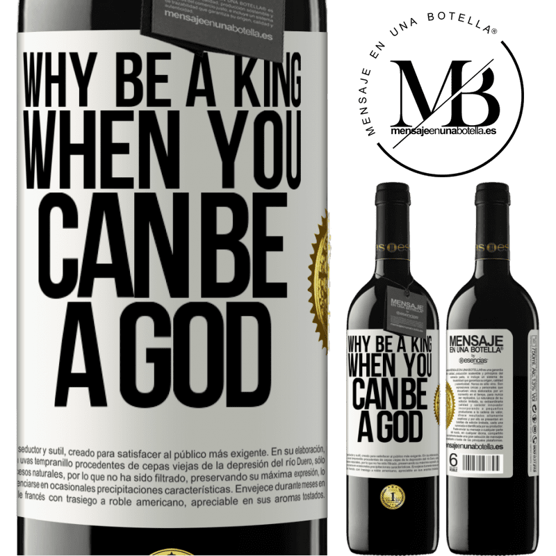 24,95 € Free Shipping | Red Wine RED Edition Crianza 6 Months Why be a king when you can be a God White Label. Customizable label Aging in oak barrels 6 Months Harvest 2019 Tempranillo
