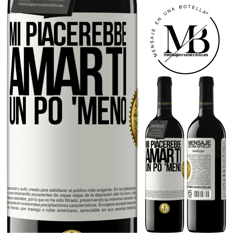 39,95 € Spedizione Gratuita | Vino rosso Edizione RED MBE Riserva Mi piacerebbe amarti un po 'meno Etichetta Bianca. Etichetta personalizzabile Riserva 12 Mesi Raccogliere 2014 Tempranillo