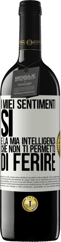 39,95 € Spedizione Gratuita | Vino rosso Edizione RED MBE Riserva I miei sentimenti, sì. È la mia intelligenza che non ti permetto di ferire Etichetta Bianca. Etichetta personalizzabile Riserva 12 Mesi Raccogliere 2014 Tempranillo