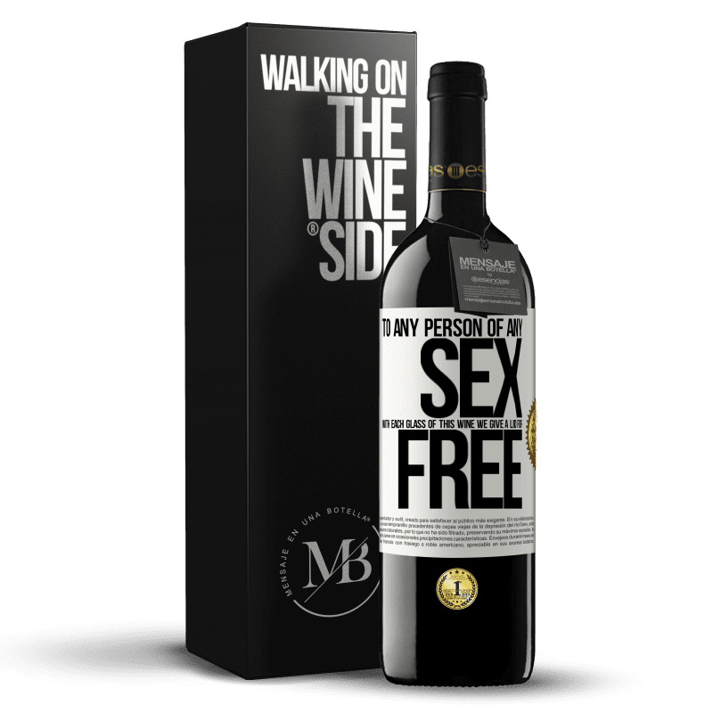 39,95 € Free Shipping | Red Wine RED Edition MBE Reserve To any person of any SEX with each glass of this wine we give a lid for FREE White Label. Customizable label Reserve 12 Months Harvest 2014 Tempranillo
