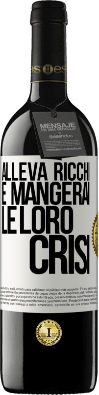 39,95 € | Vino rosso Edizione RED MBE Riserva Alleva ricchi e mangerai le loro crisi Etichetta Bianca. Etichetta personalizzabile Riserva 12 Mesi Raccogliere 2015 Tempranillo