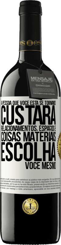 «A pessoa que você está se tornando custará relacionamentos, espaços e coisas materiais. Escolha você mesmo» Edição RED MBE Reserva