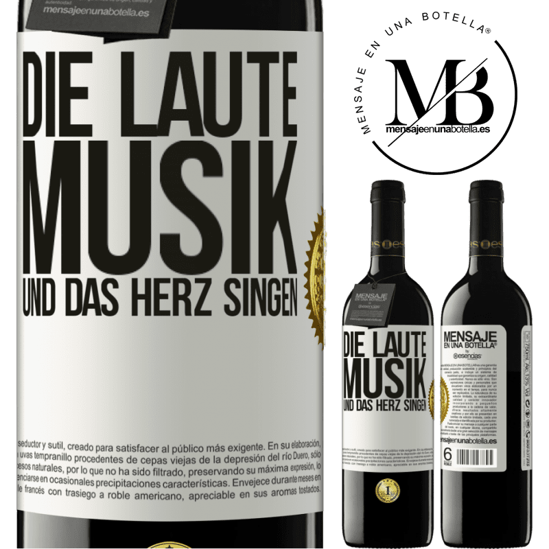 39,95 € Kostenloser Versand | Rotwein RED Ausgabe MBE Reserve Musik laut und Herz singend Weißes Etikett. Anpassbares Etikett Reserve 12 Monate Ernte 2016 Tempranillo