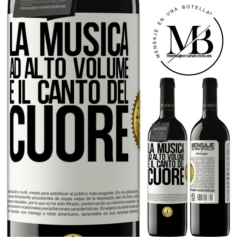 39,95 € Spedizione Gratuita | Vino rosso Edizione RED MBE Riserva La musica ad alto volume e il canto del cuore Etichetta Bianca. Etichetta personalizzabile Riserva 12 Mesi Raccogliere 2014 Tempranillo